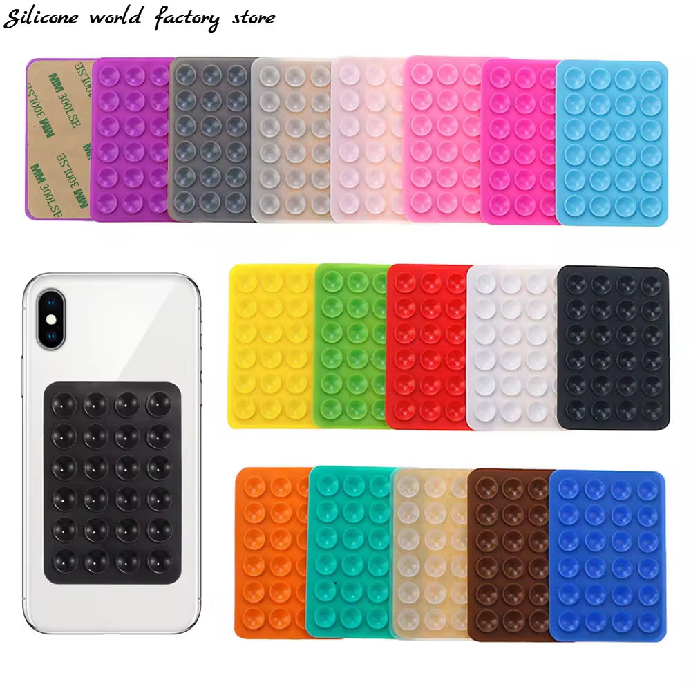 Silicone World Square Silicone Mobile Phone Fixing Suction Cup Car Mounted Bracket Phone Case Universal anti Slip Suction Cup